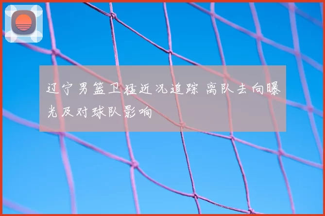 辽宁男篮卫猛近况追踪 离队去向曝光及对球队影响